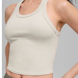 Alo Yoga Goddess Ribbed Go-To Tank - Macadamia - Large